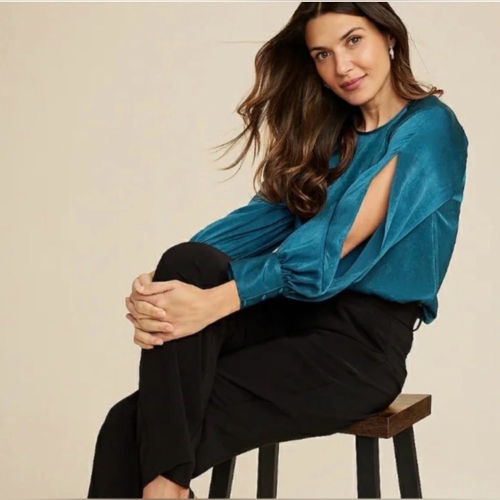 Maurices Teal Long Sleeve Blouse
